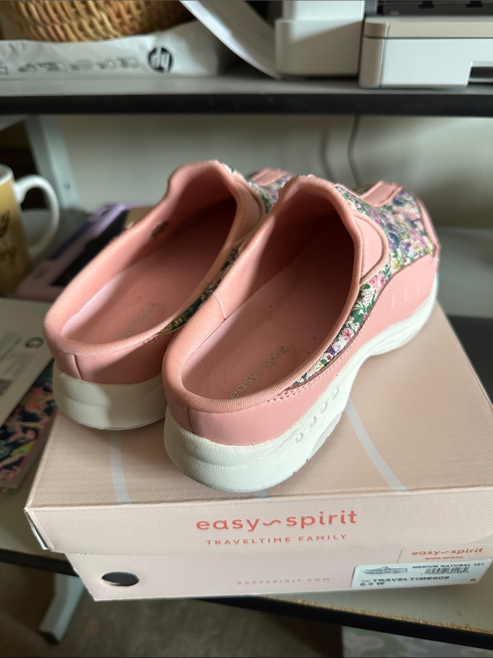 Easy Spirit Pink Floral Slip-On Platform Sneakers